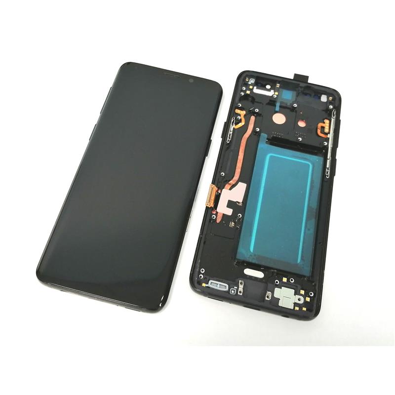 LCD SAMSUNG SM-G960 S9 Z RAMKĄ BLACK OLED-14694