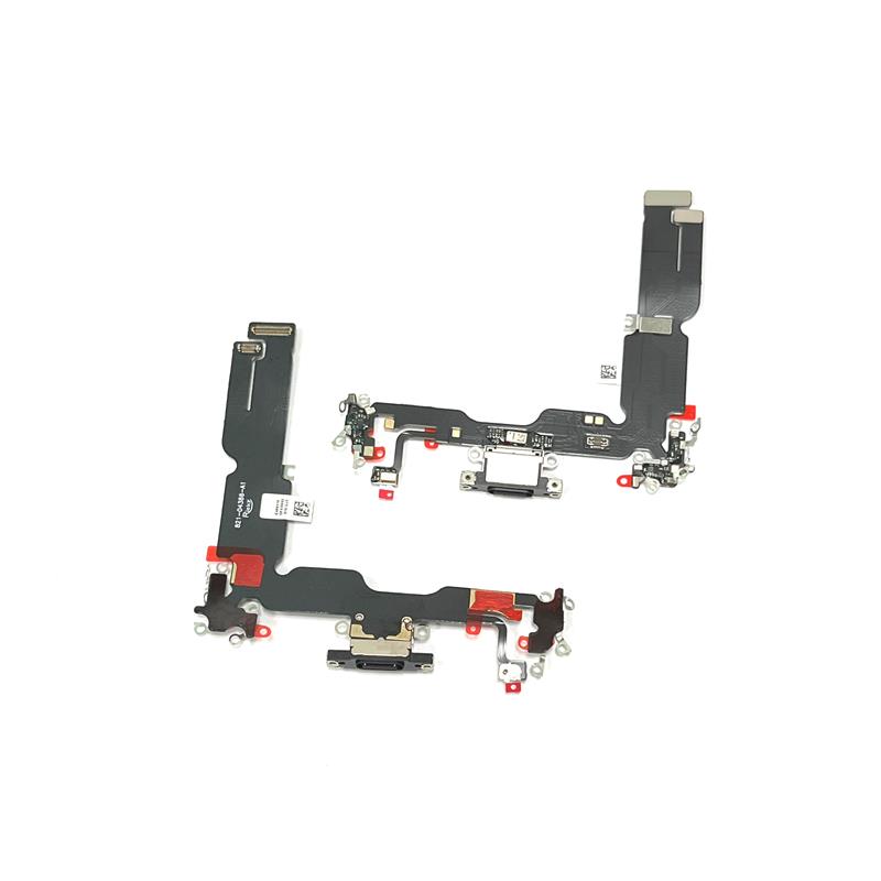 TAŚMA FLEX IPHONE 15+ PLUS USB BLACK-14735