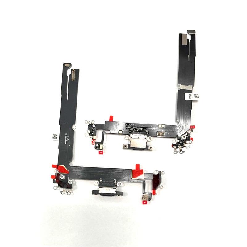 TAŚMA FLEX IPHONE 16+ PLUS  BLACK MIC USB-15160