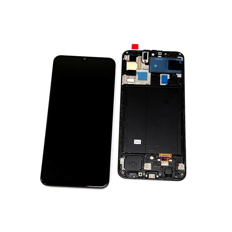 LCD SAMSUNG A50 SM-A505 + RAMKA BLACK ODNOWIONY-15225