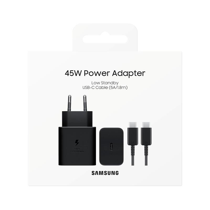 ŁADOWARKA SAMSUNG + KABEL TYP C 3A 45W BLACK BOX-15238