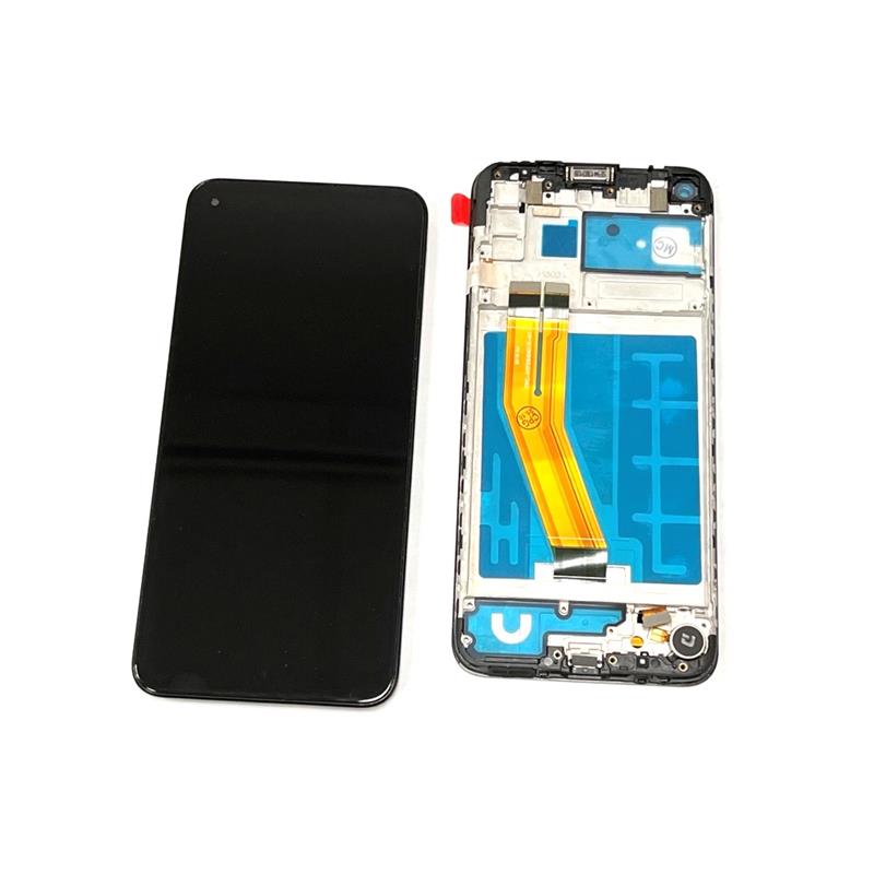 LCD SAMSUNG SM-M115 M11 / A11 + RAMKA  BLACK 159mm-15282
