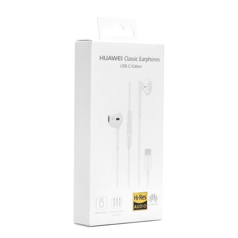 SŁUCHAWKI HUAWEI P20 P30 P40 CM33 USB-C BOX WHITE-15530