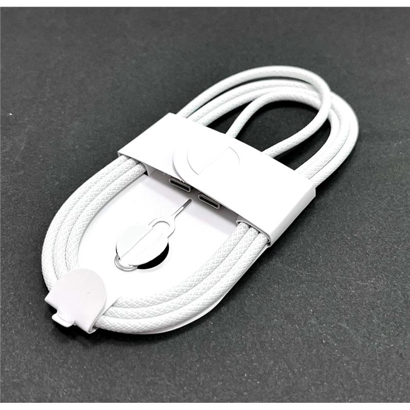 KABEL USB-C / USB-C OPLOT + IGŁA SIM WHITE-15691